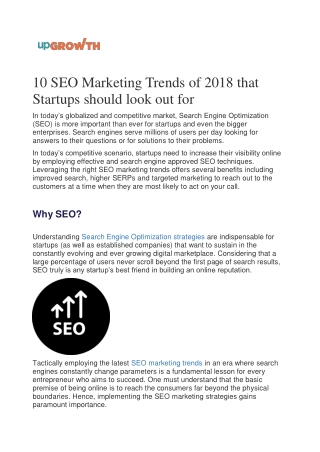 10 SEO Marketing Trends of 2018 that Startups should look out for