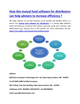 How this mutual fund software for distributors can help advisers to increase efficiency ?