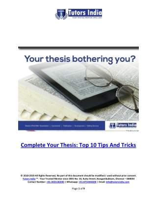 Complete Your Thesis: Top 10 Tips And Tricks