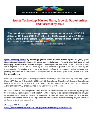 Sports Technology Market Share, Growth, Opportunities and Forecast by 2024