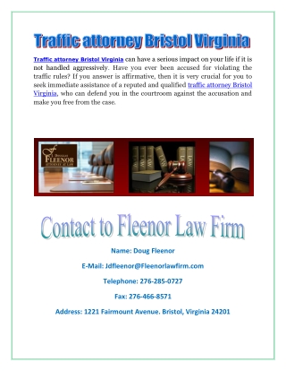 Traffic attorney Bristol Virginia