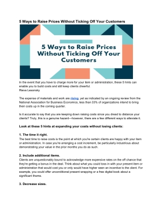 5 Ways to Raise Prices Without Ticking Off Your Customers