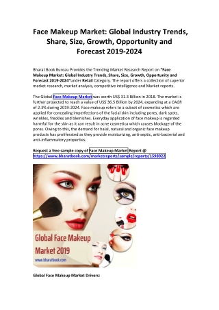 Global Face Makeup Market Report 2019-2024