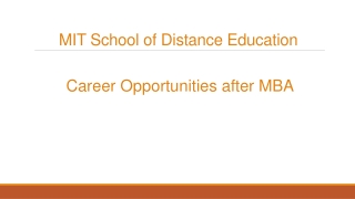 Career Opportunities after MBA - MIT School of Distance Education