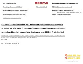 Life’s too short for the wrong job Chiến dịch truyền thông thành công nhất 2015-2017 tại Đức _ Red.Agency