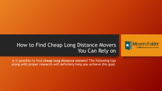 How to Find Cheap Long Distance Movers You Can Rely On