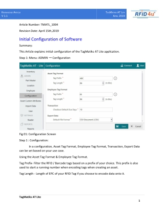 Initial Configuration of Software| Asset management software