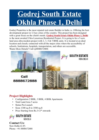 Godrej South Estate Okhla Phase 1, Delhi