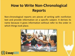 Get services of EssayMin for Writing the Best Non Chronological report