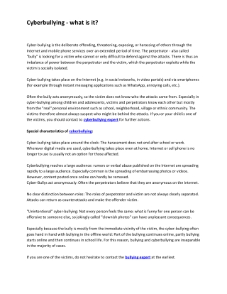 Cyberbullying - what is it?