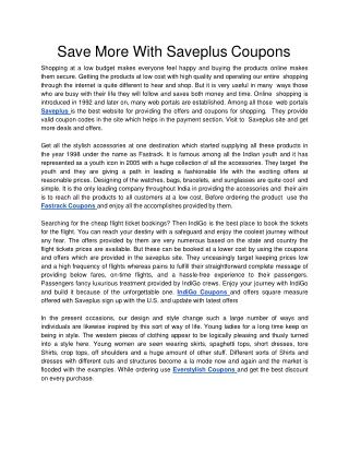 Save More With Saveplus Coupons