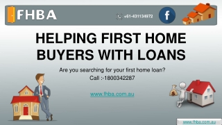 Get Your First Home Loan Australia with FHBA