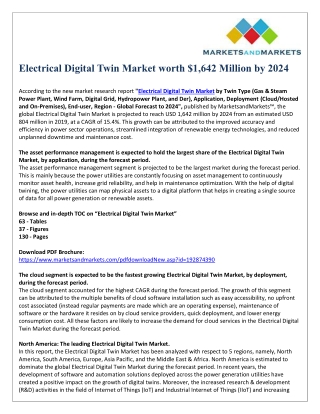 Electrical Digital Twin Market worth $1,642 Million by 2024