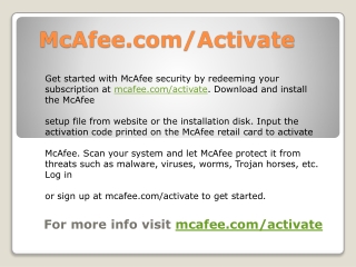 McAfee.com/Activate - Activate & Install Mcafee