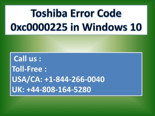 Fix Toshiba Error Code 0xc0000225 in Windows 10