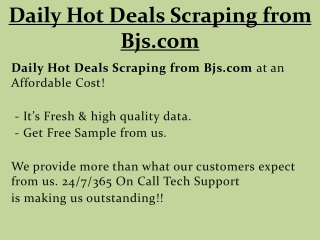 Daily Hot Deals Scraping from Bjs.com