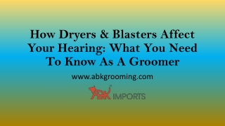 How Dryers & Blasters Affect Your Hearing: What You Need To Know As A Groomer
