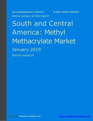 WMStrategy Demo South and Central America Methyl Methacrylate Market January 2019