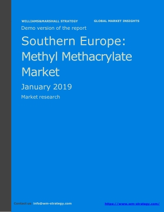 WMStrategy Demo Southern Europe Methyl Methacrylate Market January 2019