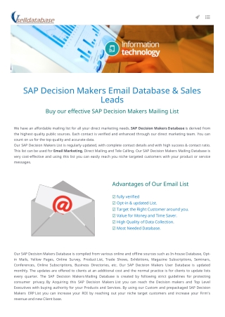 SAP Decision Makers Database