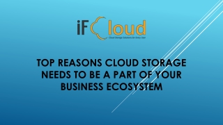 TOP REASONS CLOUD STORAGE NEEDS TO BE A PART OF YOUR BUSINESS ECOSYSTEM