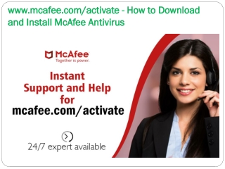 www.mcafee.com/activate - How to Download and Install McAfee Antivirus