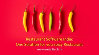Restaurant Software India One Solution for you spicy Restaurant