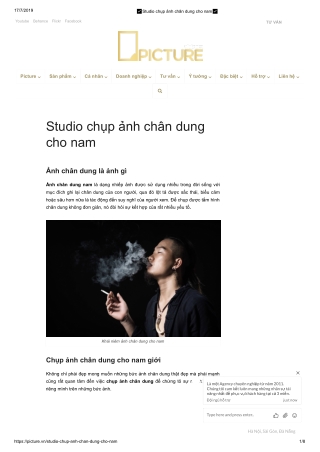 Studio chụp ảnh chân dung cho nam