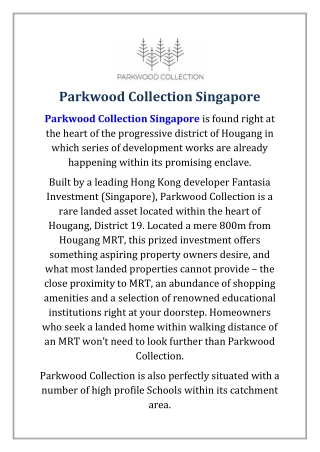 Parkwood Collection Singapore