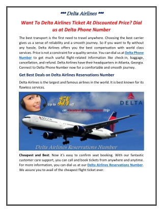 Air Fly with Delta Airlines | Book Flight Ticket of Delta Airlines