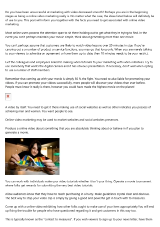 Excellent Tips To Aid Your Video Marketing