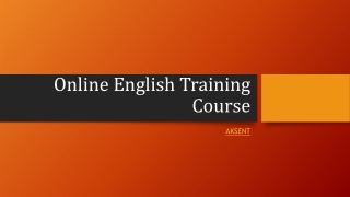 Online English Training Course