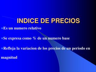 INDICE DE PRECIOS