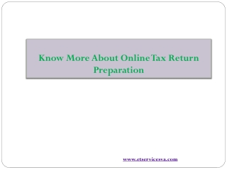 Know More About Online Tax Return Preparation