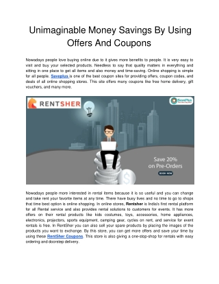 Unimaginable Money Savings By Using Offers And Coupons