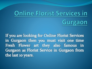 Online Florist Services in Gurgaon