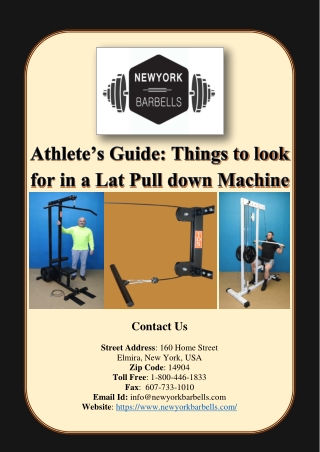 Athlete’s Guide: Things to look for in a Lat Pull down Machine