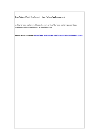 Cross Platform Mobile Development – Cross Platform App Development