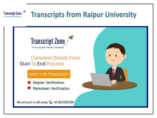 Transcripts from Raipur University