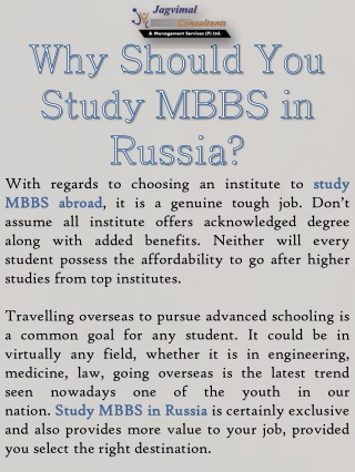 Why Should You Study MBBS in Russia?