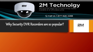 Why Security DVR Recorders are so popular?