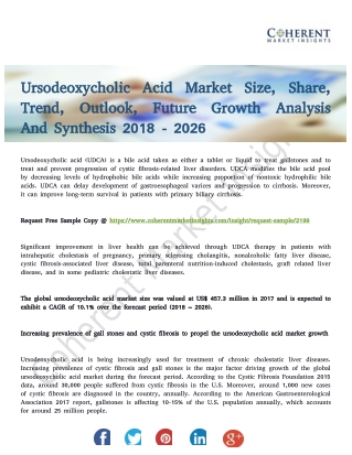 Ursodeoxycholic Acid Market Projections of Trends and Growth till 2026