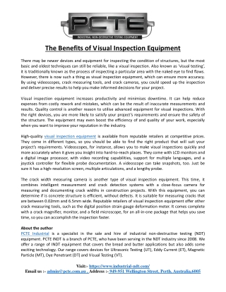 The Benefits of Visual Inspection Equipment