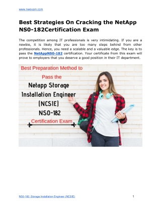 Study Guide Netapp NCSIE NS0-182 Certification Exam