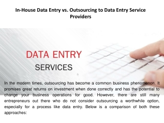 Data Entry Service Providers