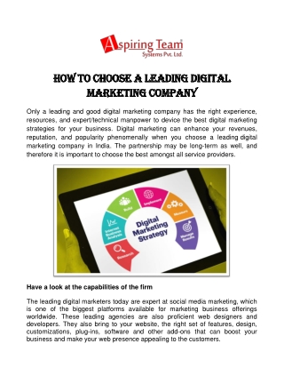 How To Choose A Leading Digital Marketing Company