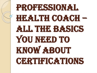 What You Need to Know About Professional Health Coach