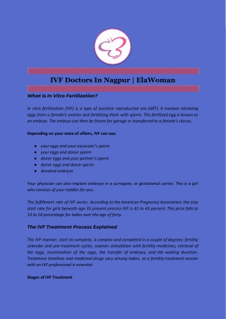 IVF Doctors In Nagpur | ElaWoman