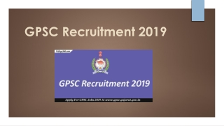GPSC Recruitment 2019 - Apply Online For 1774 Lecturer & Other Posts