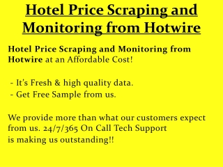 Hotel Price Scraping and Monitoring from Hotwire